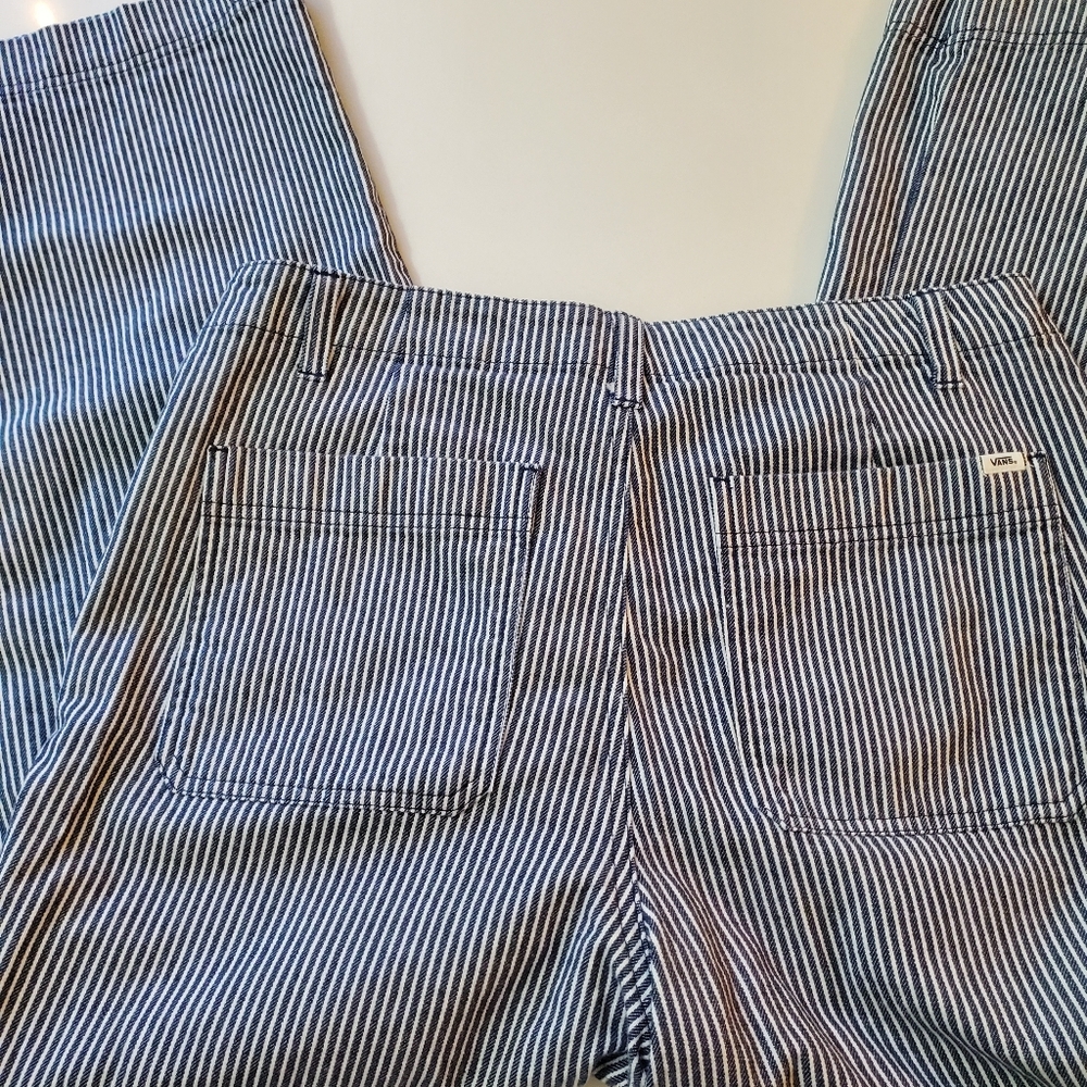 Vans Striped Blue and White Wide Leg Cropped Pants Jeans, Size 29 - Picture 4 of 14